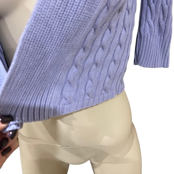 DANA buckman cableknit crop lavender sweater - perfect condition- size small - Picture 3 of 7